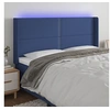 Image de Hoofdbord LED 203x16x118/128 cm stof blauw3123936