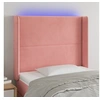 Image de Hoofdbord LED 93x16x118/128 cm fluweel roze3123949