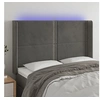 Image de Hoofdbord LED 147x16x118/128 cm fluweel donkergrijs3123957