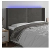 Image de Hoofdbord LED 183x16x118/128 cm fluweel donkergrijs3123969