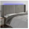 Image de Hoofdbord LED 203x16x118/128 cm fluweel lichtgrijs3123974