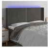 Image de Hoofdbord LED 203x16x118/128 cm fluweel donkergrijs3123975
