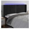 Image de Hoofdbord LED 203x16x118/128 cm fluweel zwart3123976