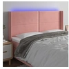 Image de Hoofdbord LED 203x16x118/128 cm fluweel roze3123979
