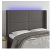 Image de Hoofdbord LED 147x16x118/128 cm kunstleer grijs3124002