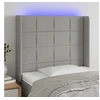 Image de Hoofdbord LED 83x16x118/128 cm stof lichtgrijs3124022