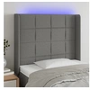 Image de Hoofdbord LED 83x16x118/128 cm stof donkergrijs3124023