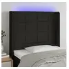 Image de Hoofdbord LED 83x16x118/128 cm stof zwart3124024