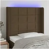 Image de Hoofdbord LED 83x16x118/128 cm stof donkerbruin3124025