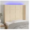 Image de Hoofdbord LED 83x16x118/128 cm stof cràmekleurig3124027
