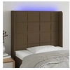 Image de Hoofdbord LED 93x16x118/128 cm stof donkerbruin3124033