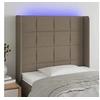 Image de Hoofdbord LED 93x16x118/128 cm stof taupe3124034