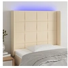 Image de Hoofdbord LED 93x16x118/128 cm stof cràmekleurig3124035