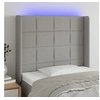 Image de Hoofdbord LED 103x16x118/128 cm stof lichtgrijs3124038