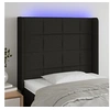 Image de Hoofdbord LED 103x16x118/128 cm stof zwart3124040