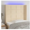 Image de Hoofdbord LED 103x16x118/128 cm stof cràmekleurig3124043