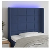 Image de Hoofdbord LED 103x16x118/128 cm stof blauw3124044