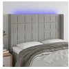 Image de Hoofdbord LED 147x16x118/128 cm stof lichtgrijs3124046