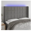 Image de Hoofdbord LED 147x16x118/128 cm stof donkergrijs3124047