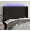Image de Hoofdbord LED 147x16x118/128 cm stof zwart3124048