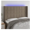 Image de Hoofdbord LED 147x16x118/128 cm stof taupe3124050