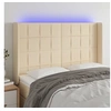 Image de Hoofdbord LED 147x16x118/128 cm stof cràmekleurig3124051