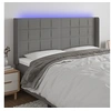Image de Hoofdbord LED 163x16x118/128 cm stof donkergrijs3124055