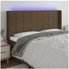 Image de Hoofdbord LED 183x16x118/128 cm stof donkerbruin3124065