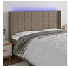 Image de Hoofdbord LED 183x16x118/128 cm stof taupe3124066