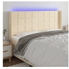 Image de Hoofdbord LED 183x16x118/128 cm stof cràmekleurig3124067