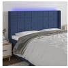 Image de Hoofdbord LED 183x16x118/128 cm stof blauw3124068