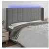 Image de Hoofdbord LED 203x16x118/128 cm stof donkergrijs3124071