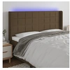 Image de Hoofdbord LED 203x16x118/128 cm stof donkerbruin3124073