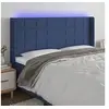 Image de Hoofdbord LED 203x16x118/128 cm stof blauw3124076
