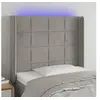 Image de Hoofdbord LED 83x16x118/128 cm fluweel lichtgrijs3124078