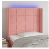 Image de Hoofdbord LED 83x16x118/128 cm fluweel roze3124083