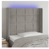 Image de Hoofdbord LED 93x16x118/128 cm fluweel lichtgrijs3124084