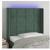 Image de Hoofdbord LED 93x16x118/128 cm fluweel donkergroen3124087