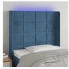 Image de Hoofdbord LED 93x16x118/128 cm fluweel donkerblauw3124088