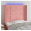 Image de Hoofdbord LED 93x16x118/128 cm fluweel roze3124089