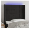 Image de Hoofdbord LED 103x16x118/128 cm fluweel zwart3124092