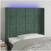 Image de Hoofdbord LED 103x16x118/128 cm fluweel donkergroen3124093