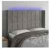 Image de Hoofdbord LED 147x16x118/128 cm fluweel lichtgrijs3124096
