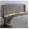 Image de Hoofdbord LED 163x16x118/128 cm fluweel lichtgrijs3124102