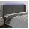 Image de Hoofdbord LED 163x16x118/128 cm fluweel donkergrijs3124103