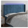 Image de Hoofdbord LED 163x16x118/128 cm fluweel donkerblauw3124106