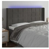 Image de Hoofdbord LED 183x16x118/128 cm fluweel donkergrijs3124109