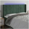 Image de Hoofdbord LED 183x16x118/128 cm fluweel donkergroen3124111