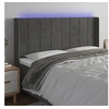 Image de Hoofdbord LED 203x16x118/128 cm fluweel donkergrijs3124115