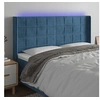 Image de Hoofdbord LED 203x16x118/128 cm fluweel donkerblauw3124118